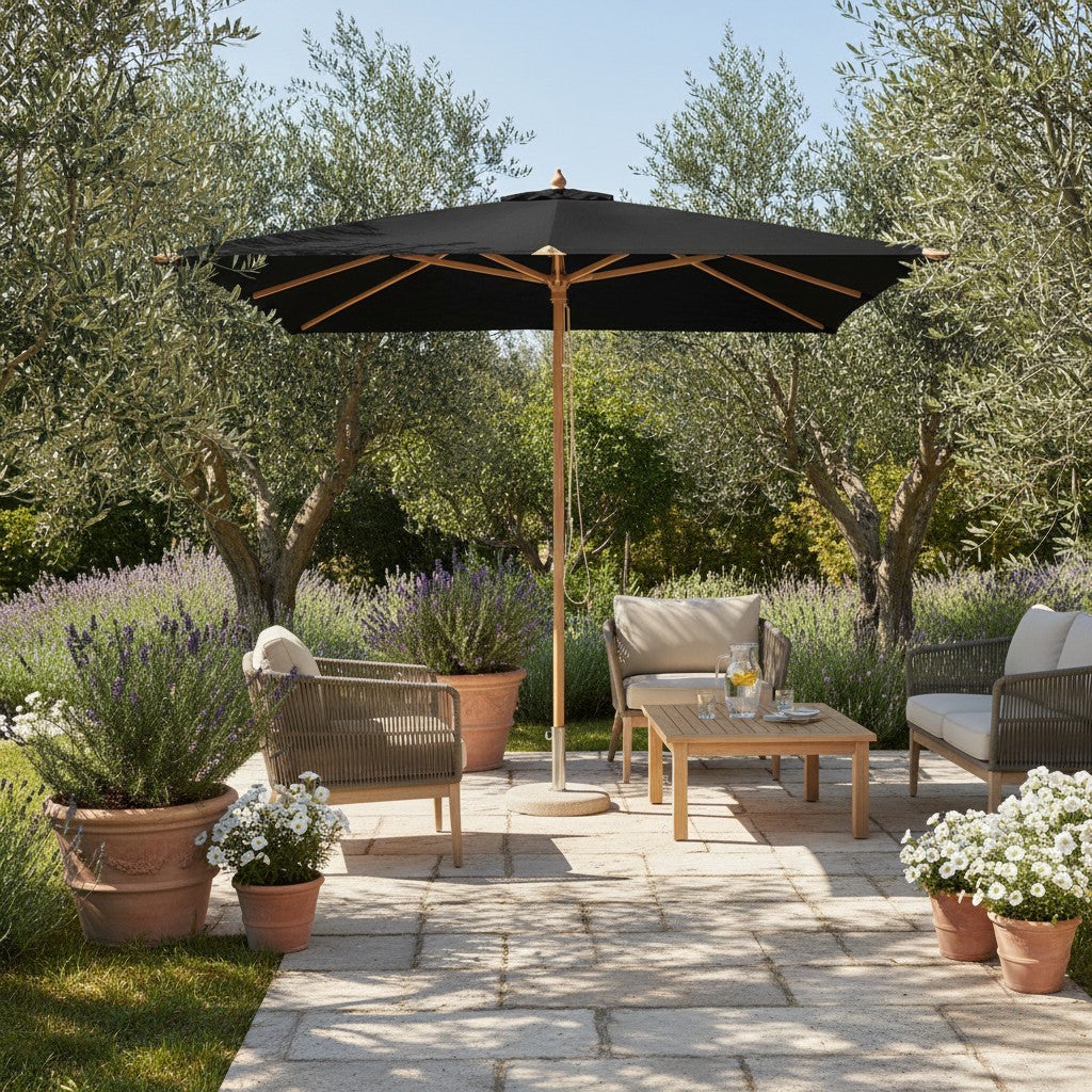 Parasol droit noir 3x3 m Pegasia - 7