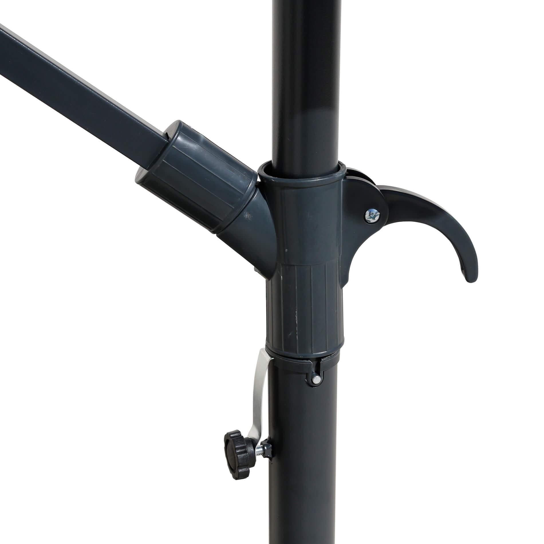 Rebecca Mobili Parapluie de Jardin Gris foncé 3x3 Parasol en acier Décentralisé pour Extérieur - 9