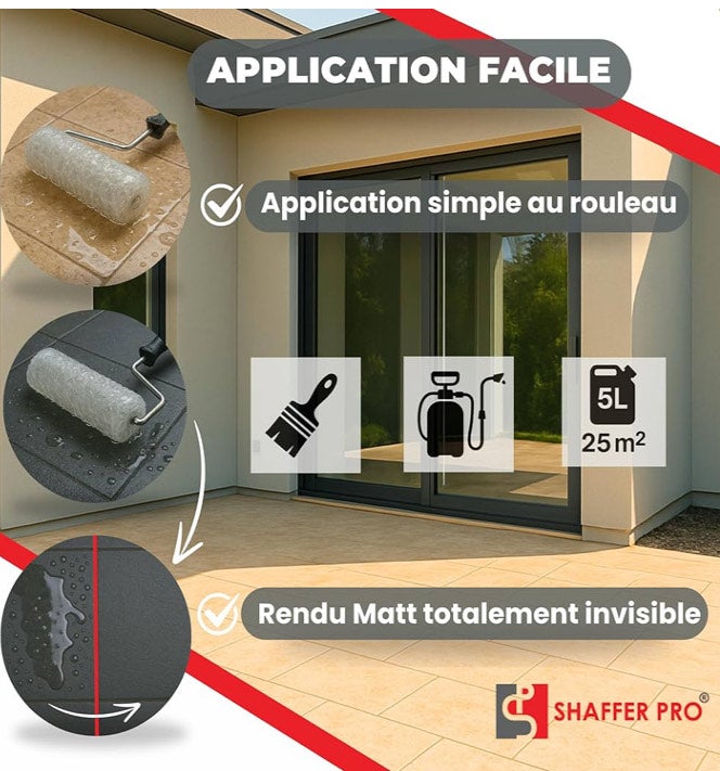 Produit Hydrofuge Imperméabilisant 5L- Shaffer Pro – Hydrofuge Oléofuge Travertin, Pierre Naturelle, Façade, Béton - 3