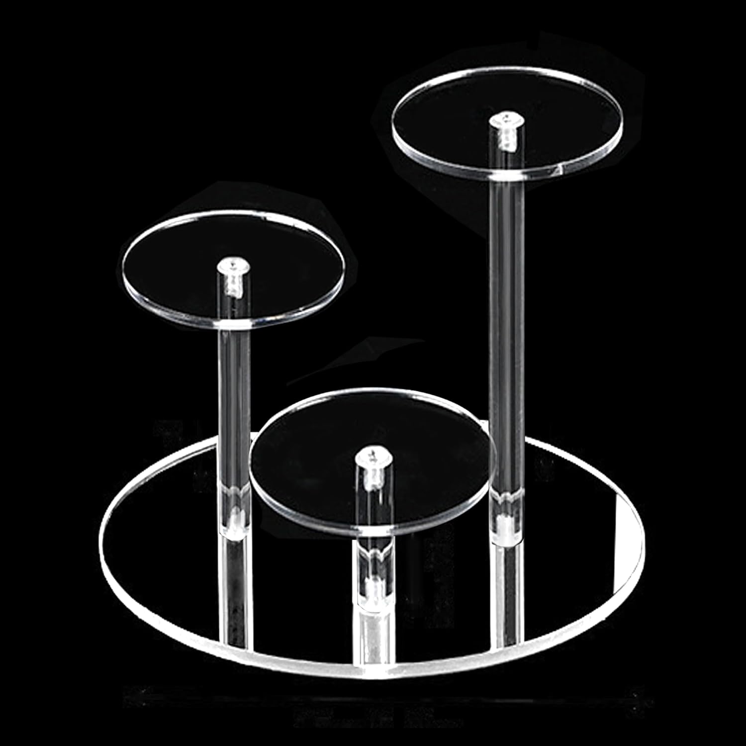 2 Set Of Blanc Présentoir À Gâteau Carré Plastique,3 Étages Présentoir