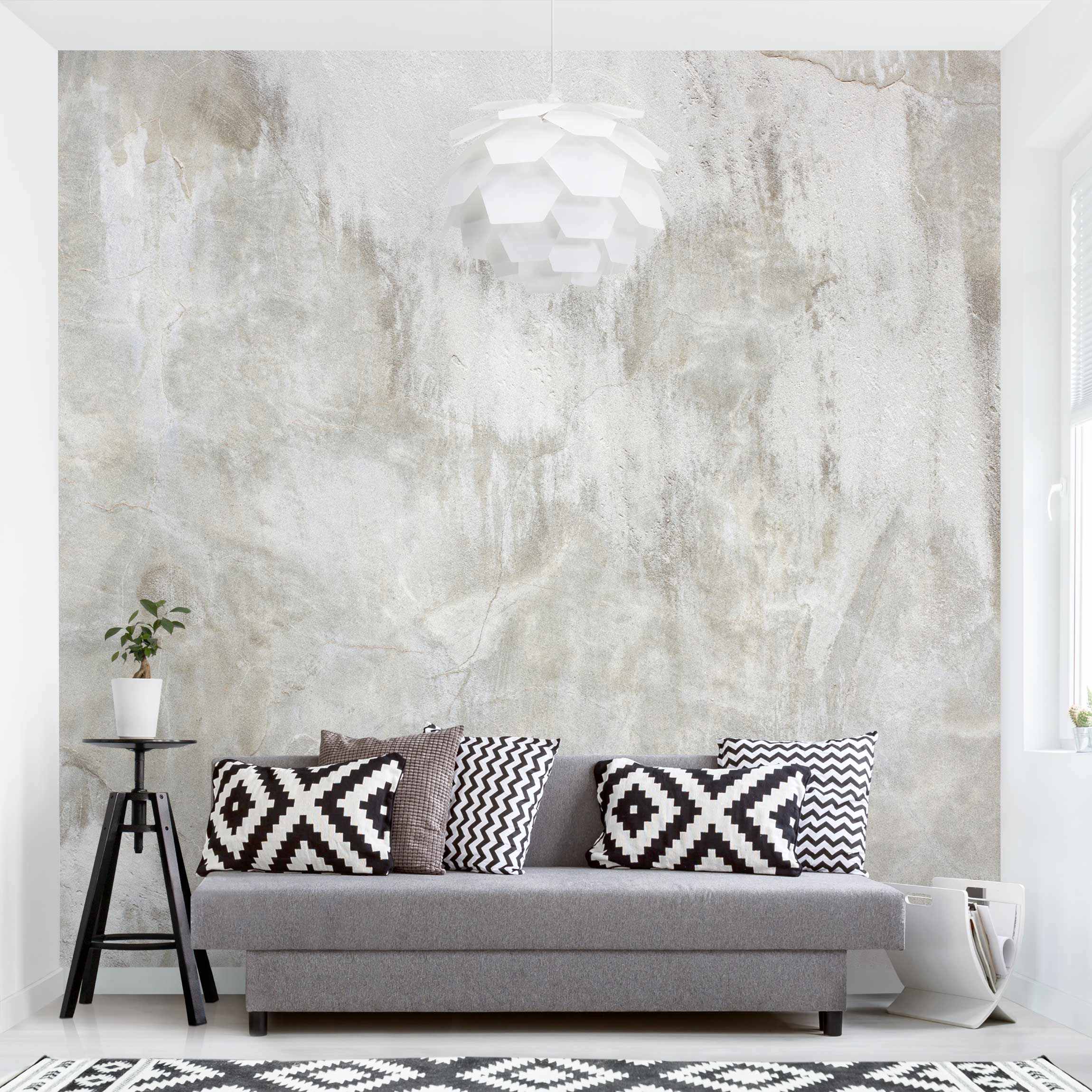 Papel pintado fotomural muro hormigón efecto piedra estampado industrial 319 - salón dormitorio cocina pasillo - tnt 336 x 336 cm adhesivo
