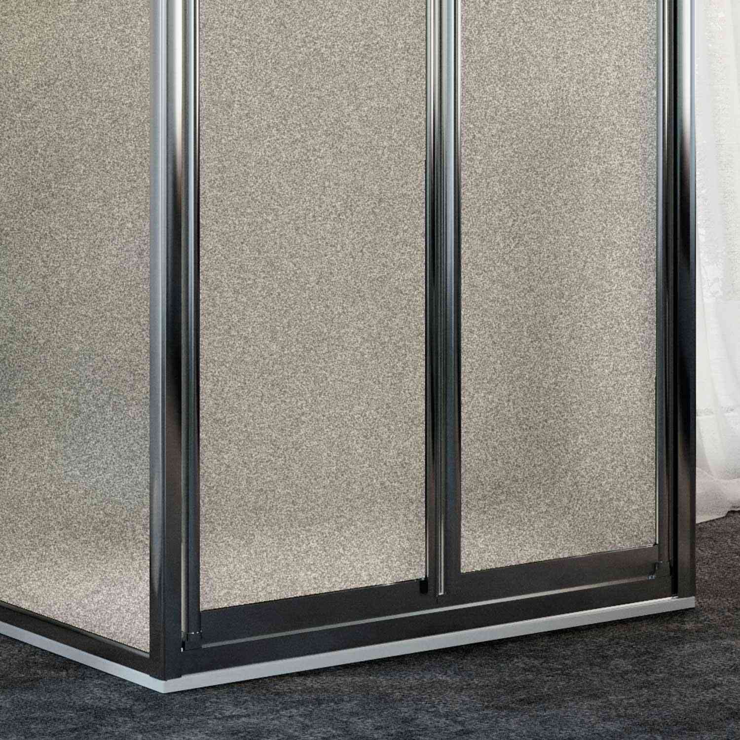 Box Doccia 3 lati 90x80x90CM H185 Cristallo Stampato C 2 Fissi+Saloon 2 Ante Battente 80 mod. Clint - 5