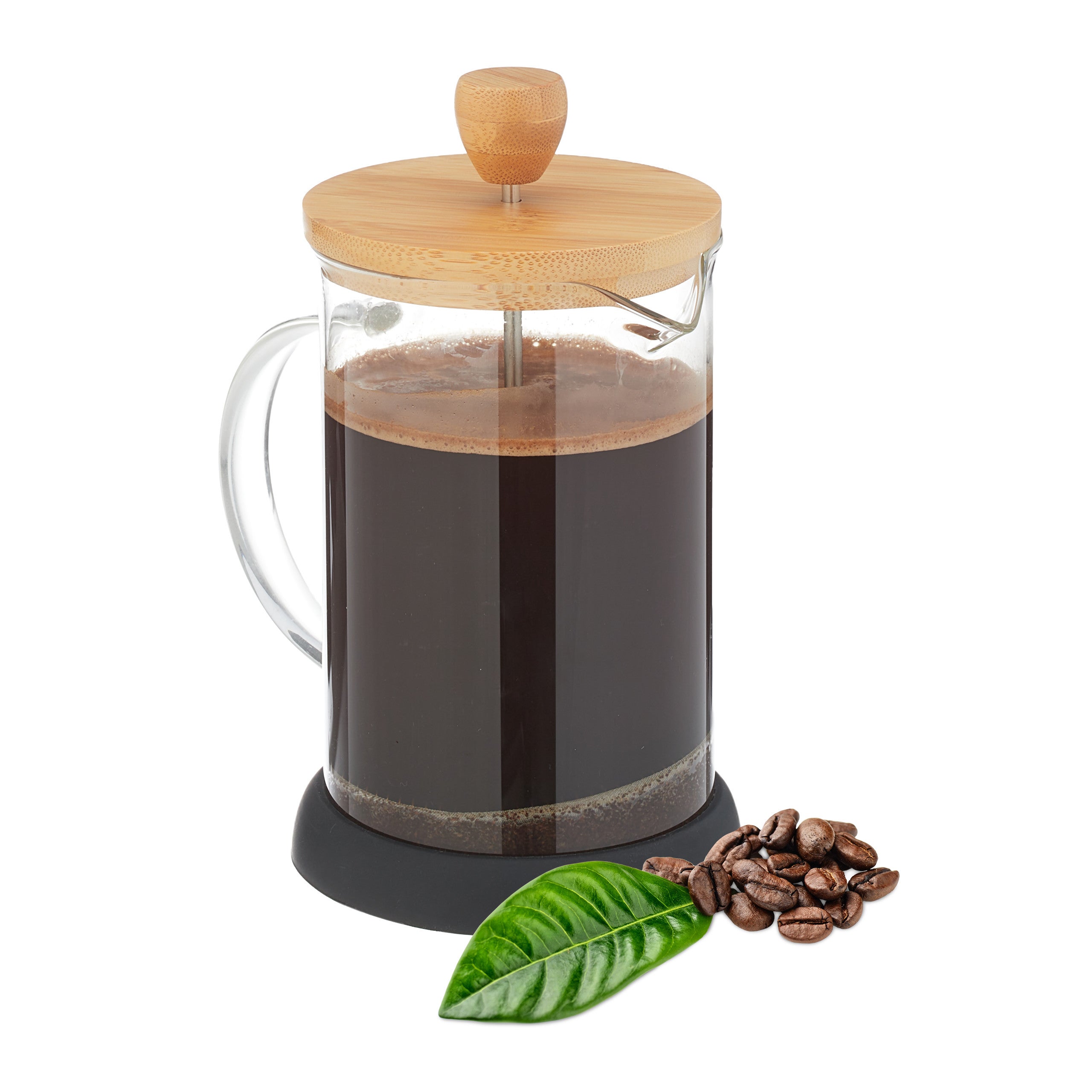 Caffettiera Francese Relaxdays - Vetro Borosilicato 800 Ml, Con Tappo In Bambù, Per Caffè E Tè - Foto 9