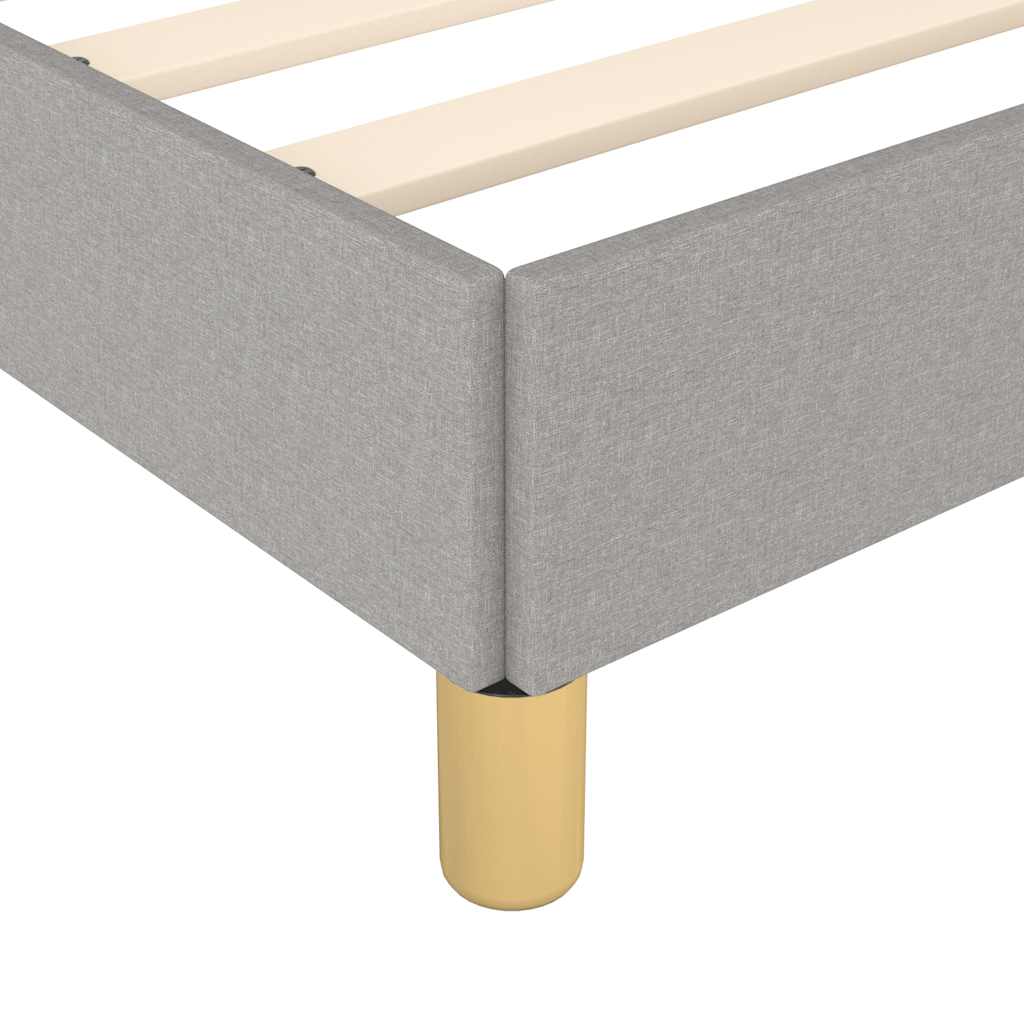 Cadre de lit sans matelas gris clair 160 x 200 cm en tissu - 7
