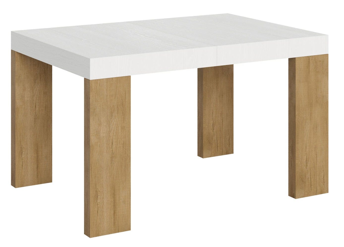 Mesa Rectangular Extensible Blanca Y Madera Clara 130 A 234 Cm Ribo mesa-rectangular-extensible-blanca-y-madera-clara-130-a-234-cm-ribo