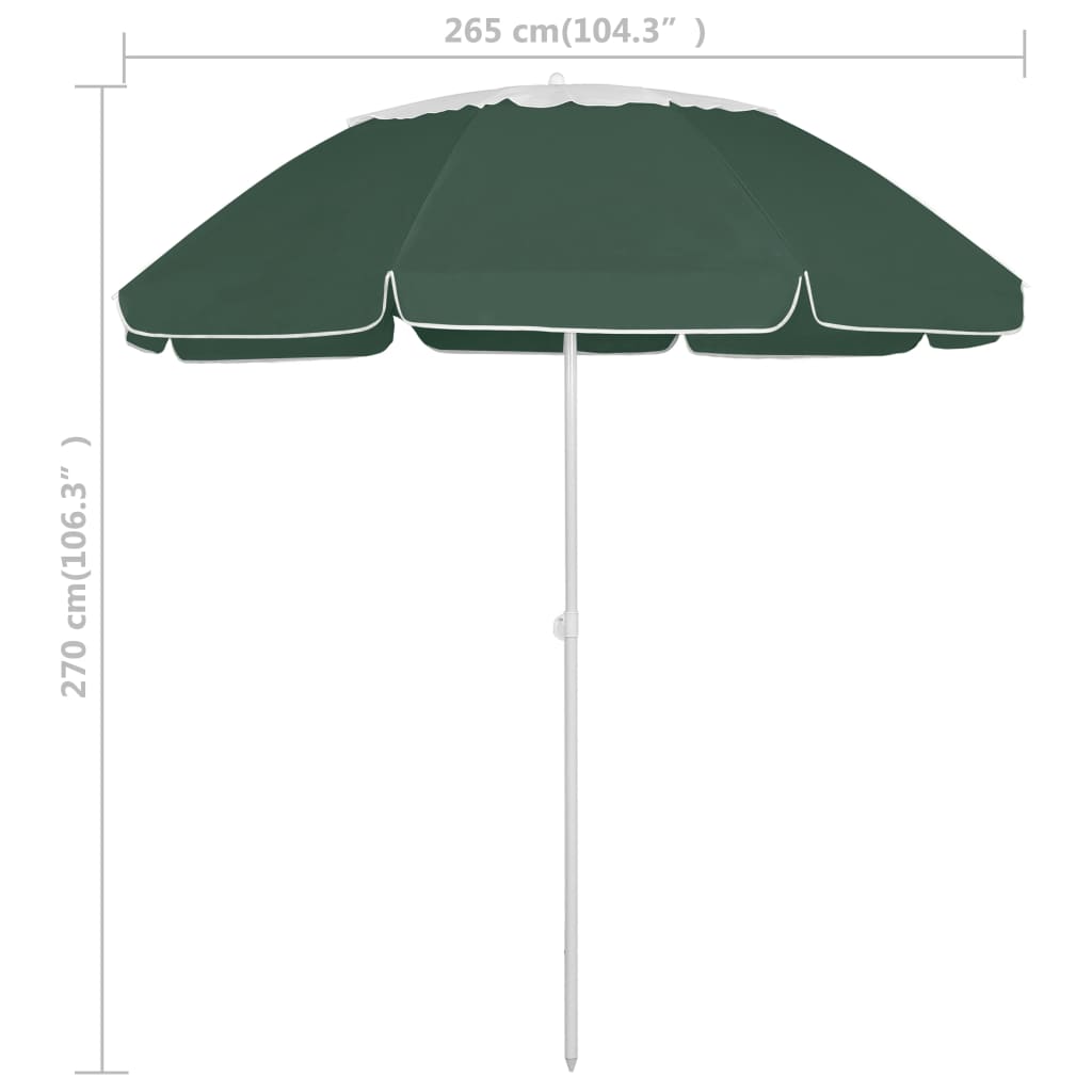 Maison Exclusive - Ombrellone da Spiaggia Verde 300 cm - 7