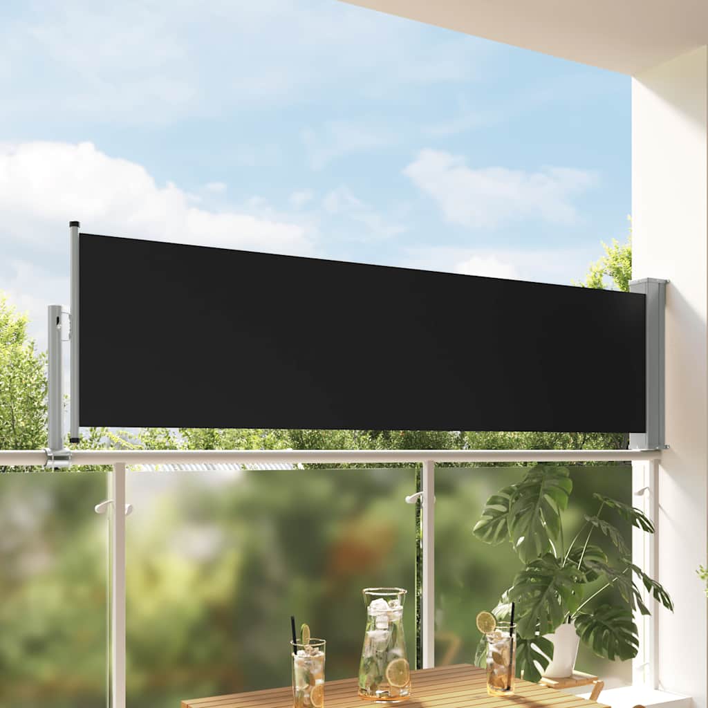 Toldo lateral retráctil de jardín negro 80x300 cm vidaxl