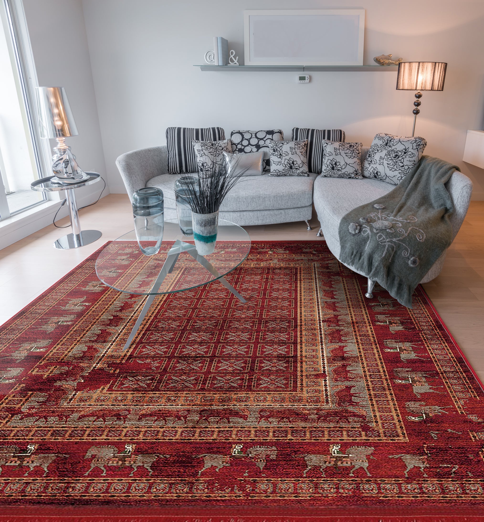 MODEMA - Tappeto lavabile in lavatrice, fondo antiscivolo, 120x180cm soggiorno/sala da pranzo Pazyryk - 3