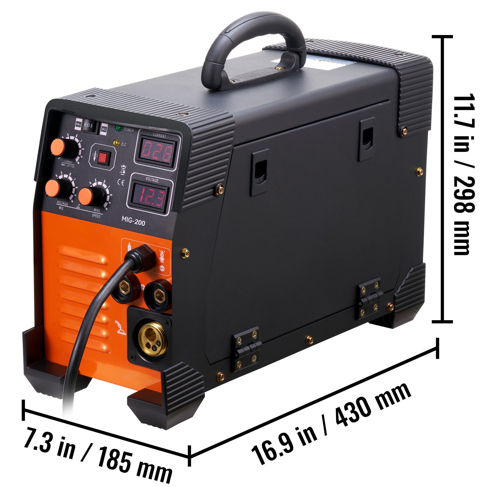 Soudeur MIG 200 Amp 3 en 1,SucceBuy soudeur à l'arc MIG TIG,écran digital,onduleur IGBT DC,220V,rouge - 2