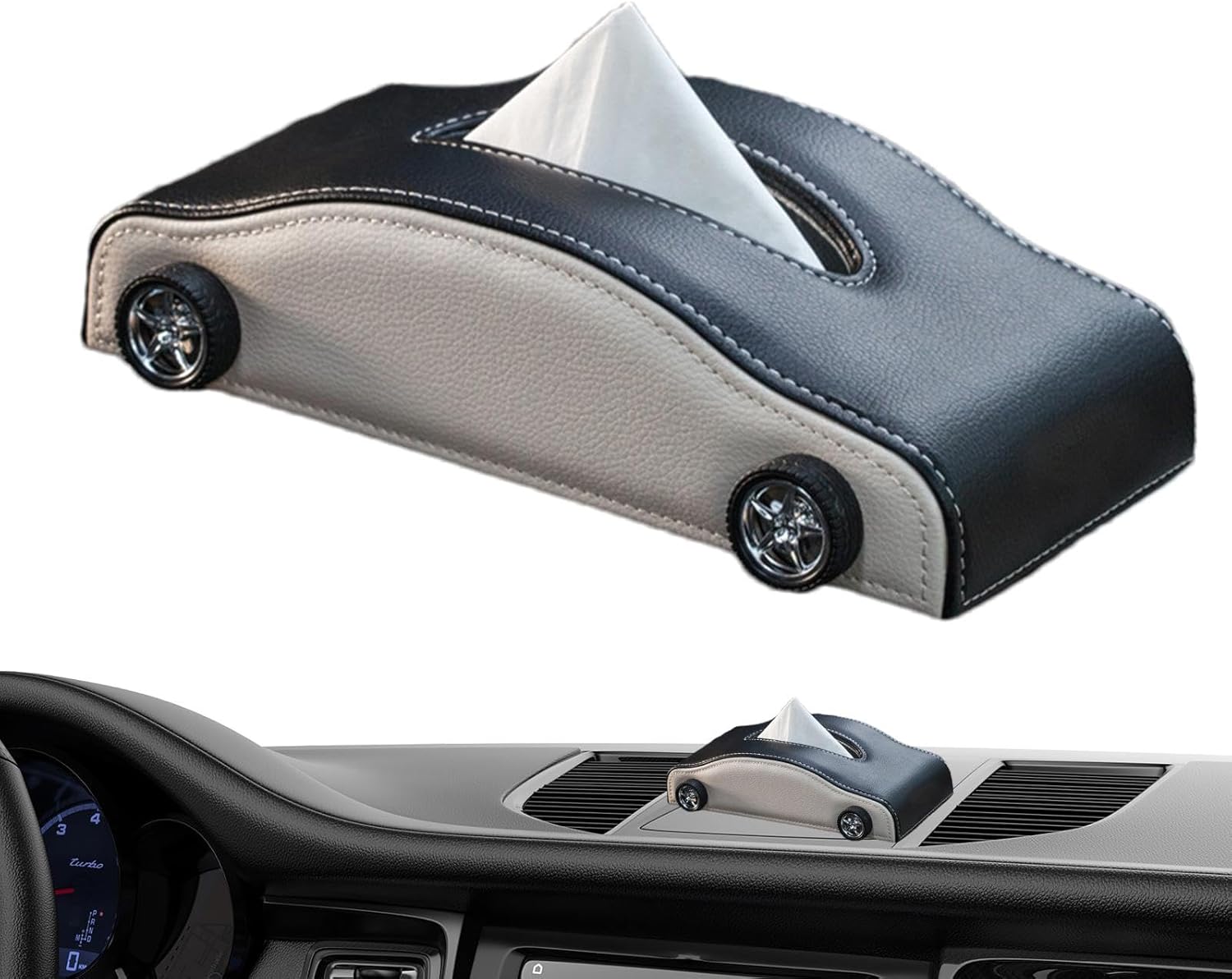 Pudełko na chusteczki w kształcie samochodu - Kreatywny dozownik chusteczek - W kształcie samochodu - Uchwyt na ręczniki papierowe odporny na ciepło