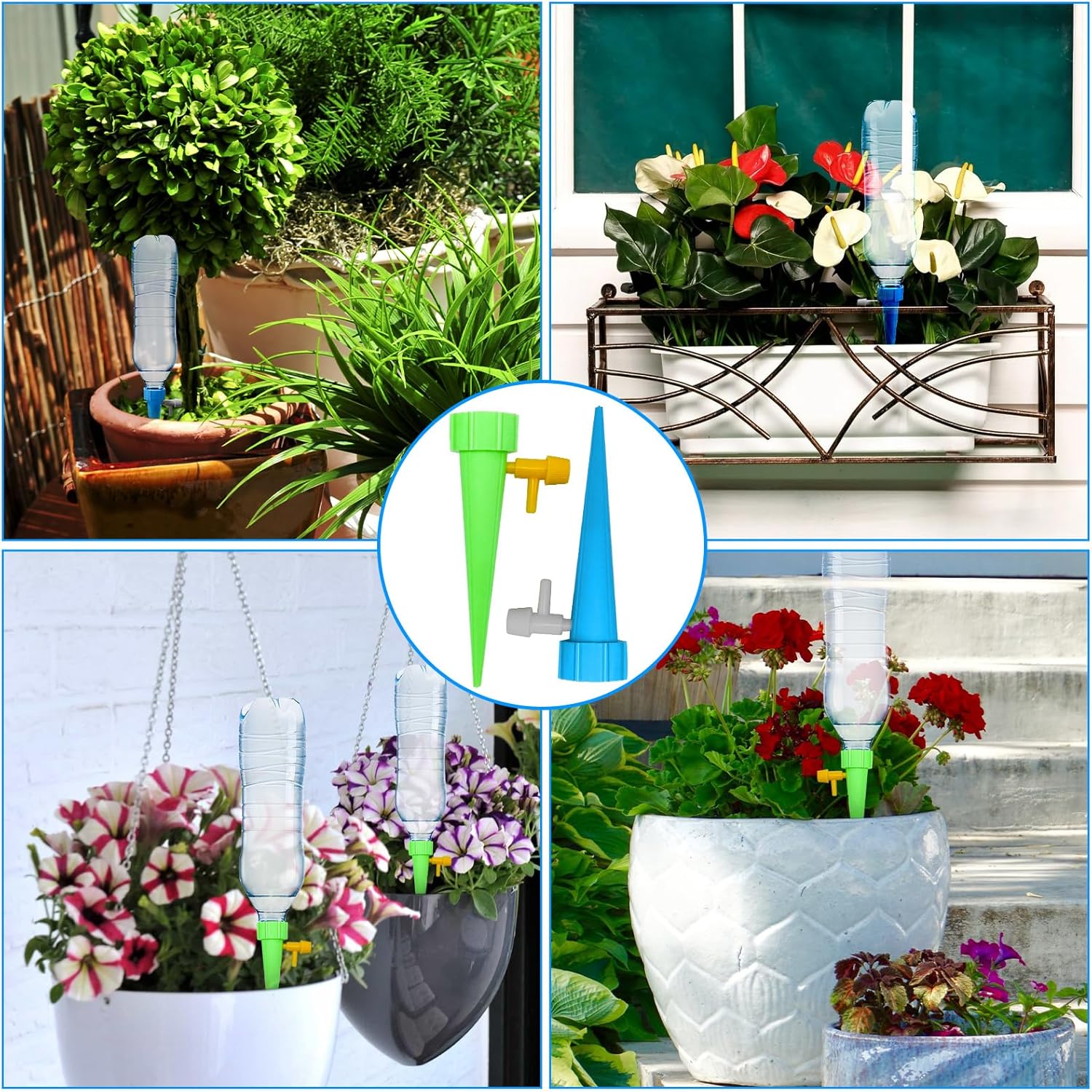 Lot de 20 Irrigation Goutte a Goutte Bouteille, Arrosages Automatiques Réglable, Système d'arrosage de Plantes avec Vanne de Contrôle pour Jardin - 7