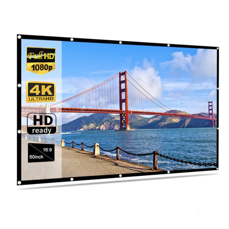 Jadpes Écran De Projection Pliable Portable 60-120 Pouces 16:9 Sans Pli - Idéal Cinéma Extérieur