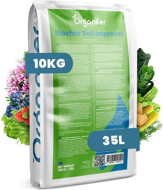 Amendement Du Sol Biochar - 10 Kg - 35 L - Organifer - Amendement Organique Du Sol