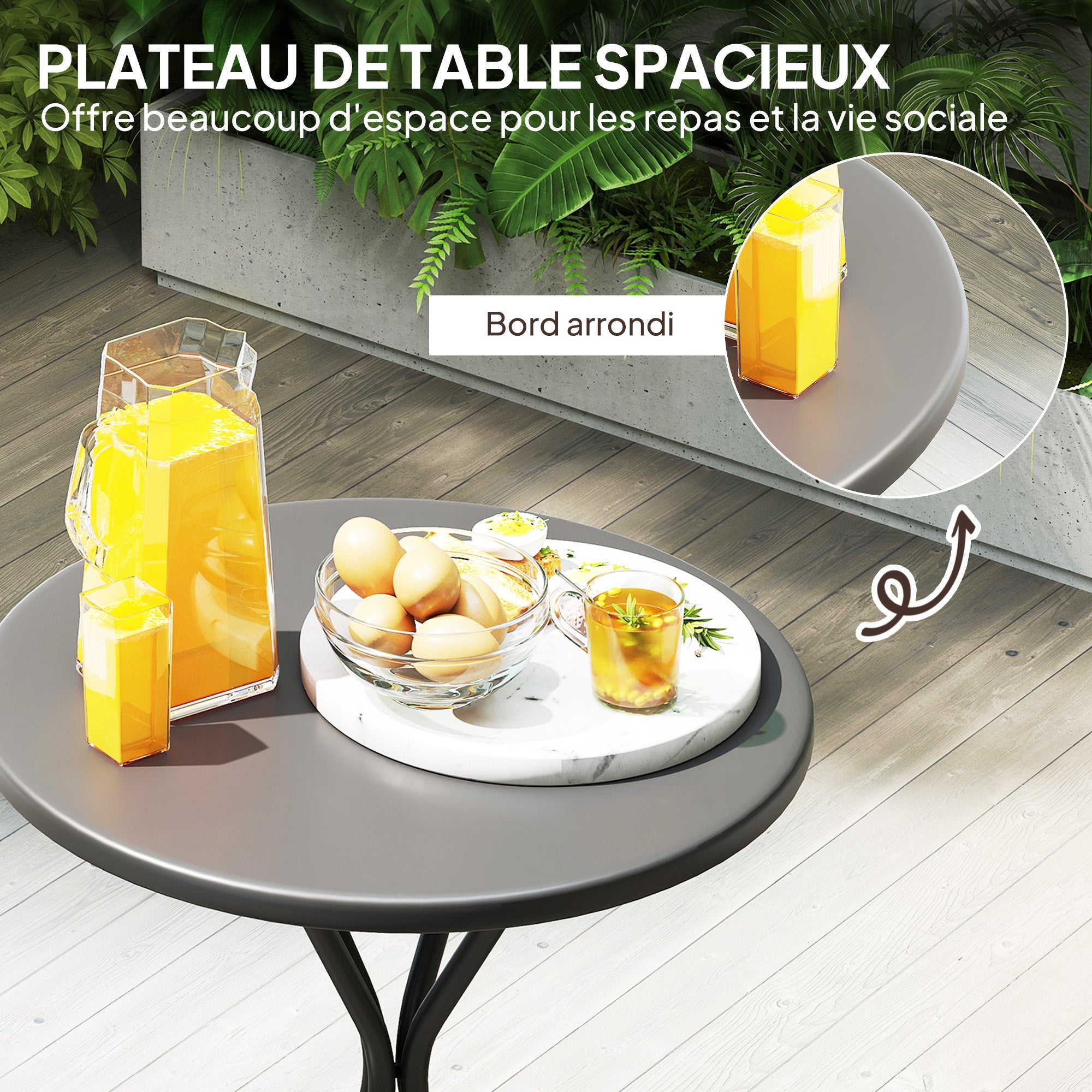 Table de jardin Acier Outsunny - 4