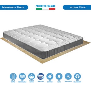 Baldiflex Materasso Singolo in Waterfoam Power, Rivestimento in Aloe