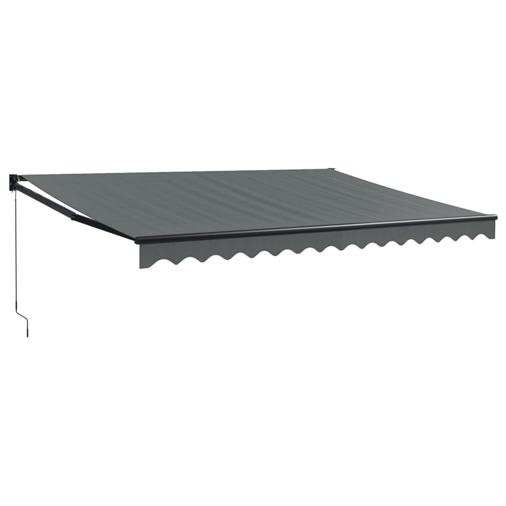 The Living Store - Auvent rétractable anthracite 4x3 m tissu et aluminium - 2