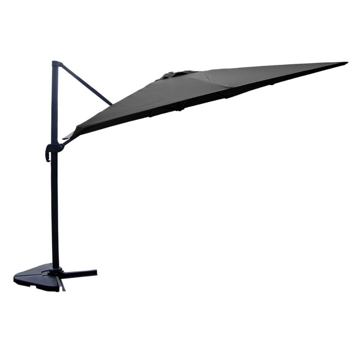 Parasol gris déporté carré 3 x 3 m rotatif à 360 PALATINO - 2