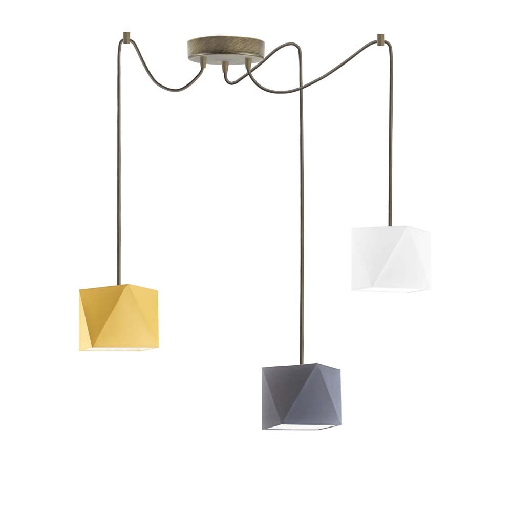 Lampa wisząca zwis żyrandol sufitowa z abażurami diament POP Z3