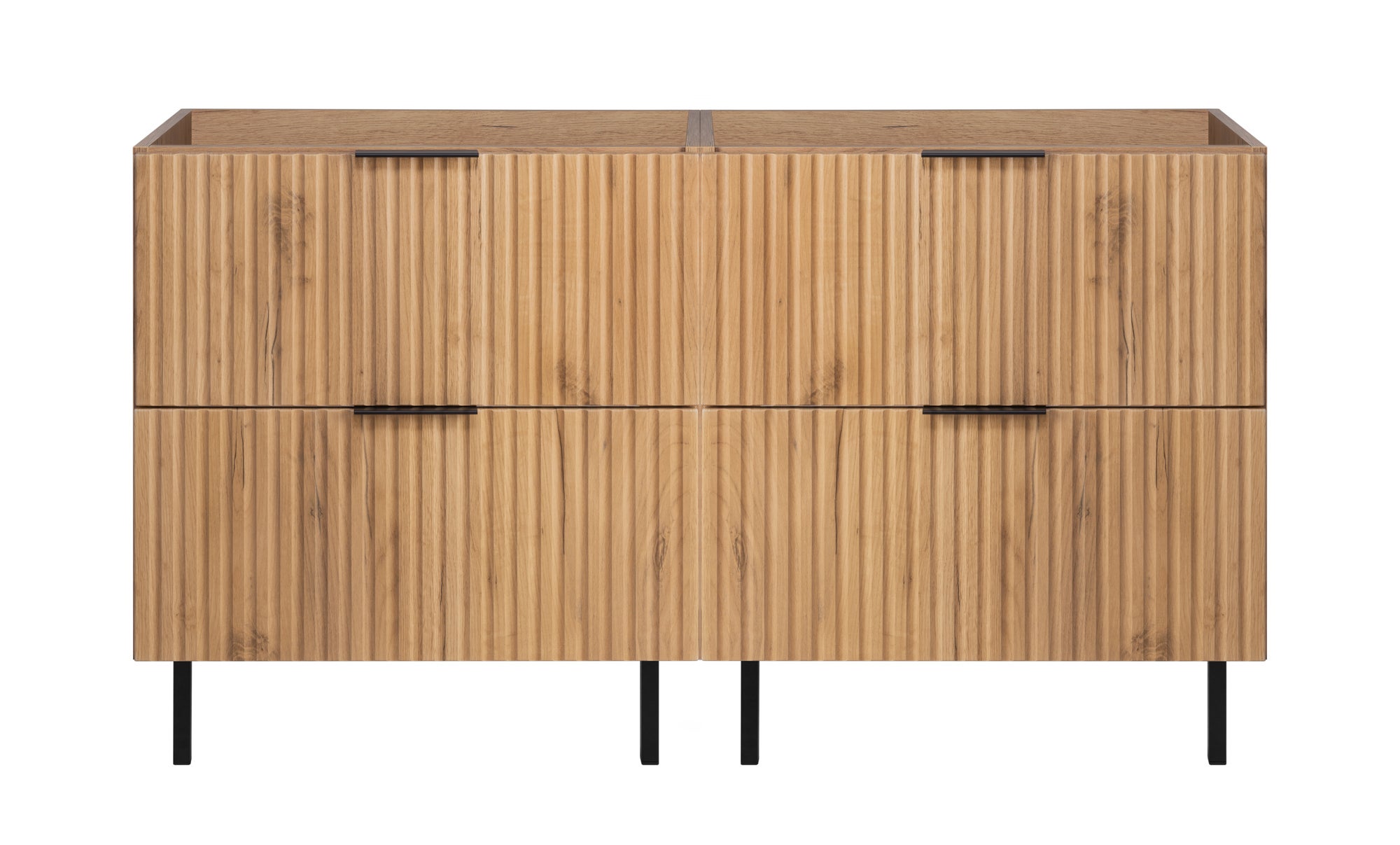 Meuble sous double vasque sur pieds FLOW chêne craft 120 cm - 4