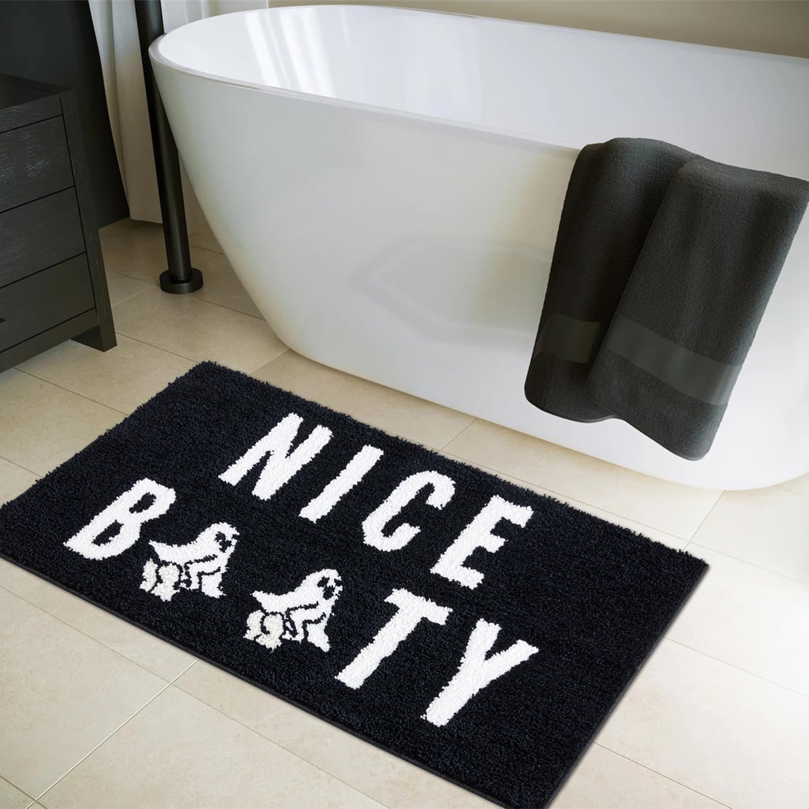 Tappeto Per Doccia Antiscivolo 68 X 38 Cm Tappetino Vasca Da Bagno Beige 54075 Kaela