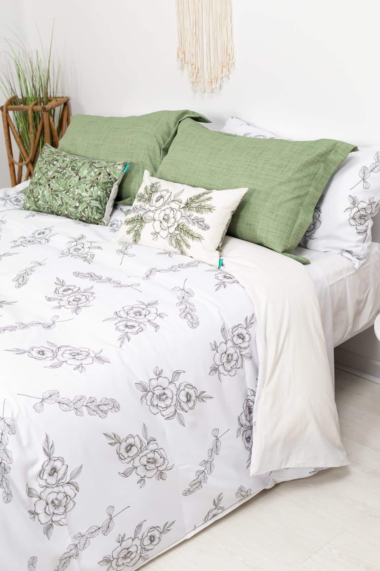 Capa de edredão Flor Contorno Cama200 (290X270) Branco - 5