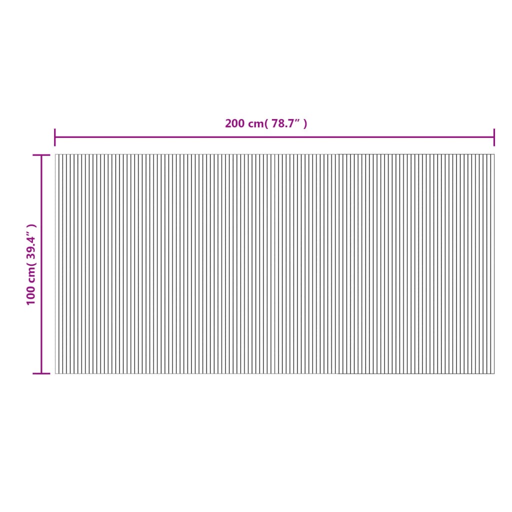 Tapis rectangulaire marron 100x200 bambou - 8