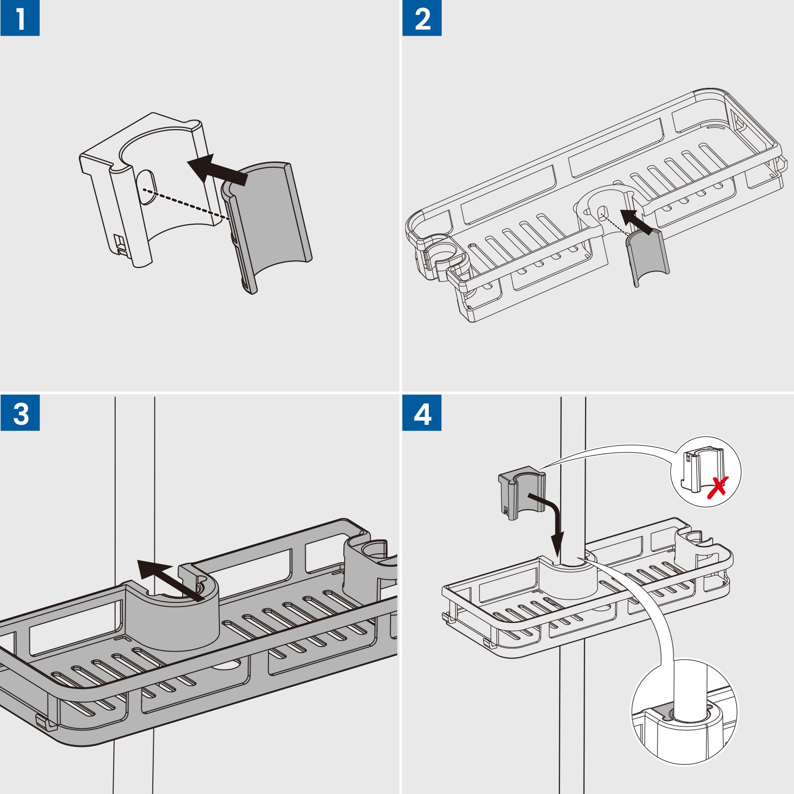 Auralum max Barre de Douche en Acier Inox avec Douchette 5 Jets,Réglable 700mm,Support Coulissant à 360°, Étagère de Rangement Incluse,Chrome - 9
