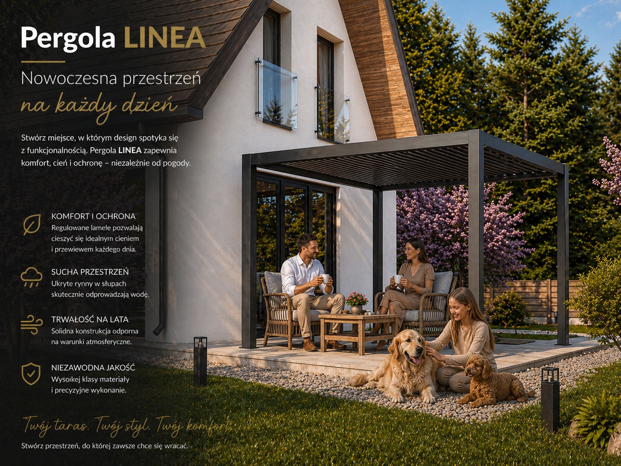 Pergola ogrodowa Sunloft Linea 3x3 1 szt. - 2