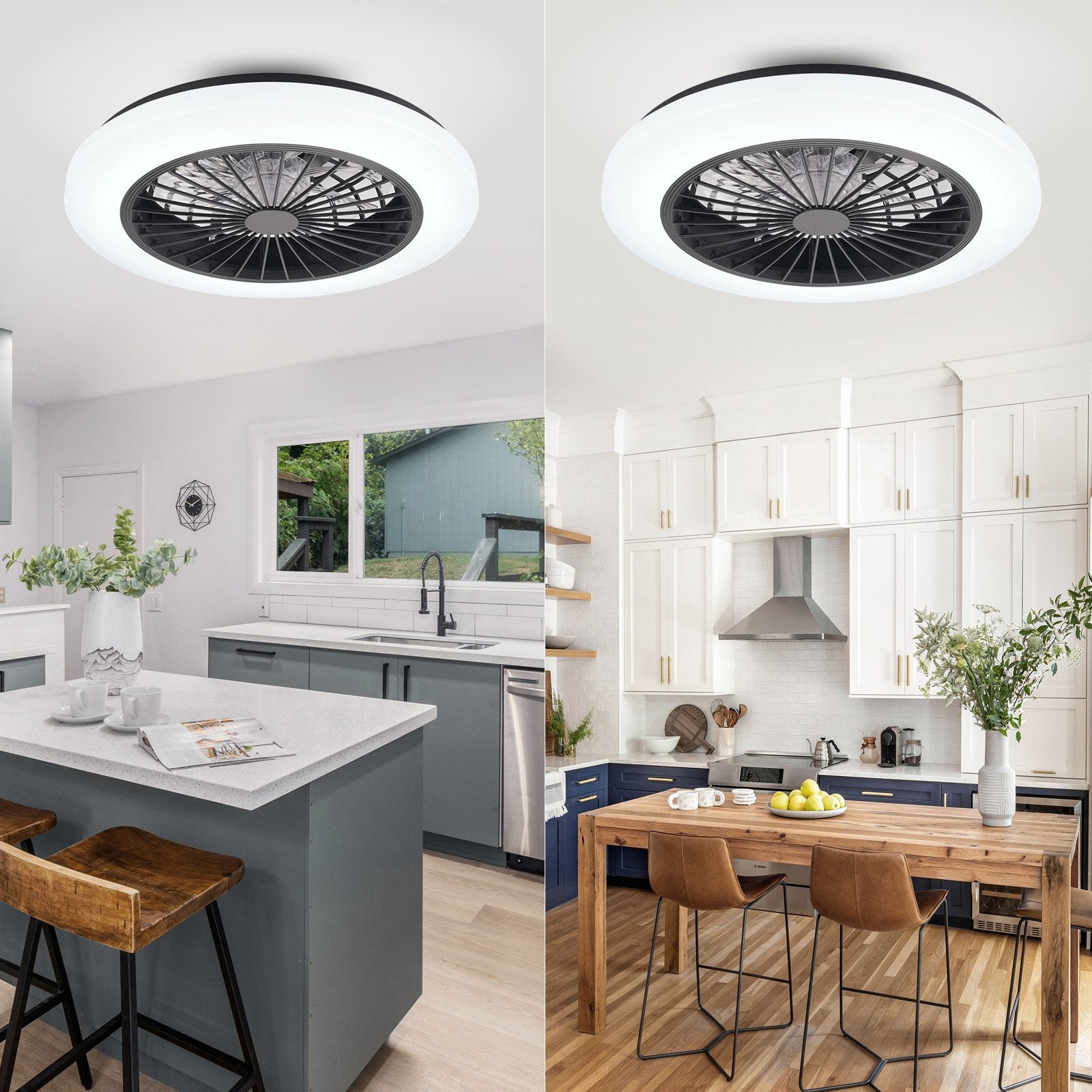 ZMH Ventilateur de plafond LED blanc avec éclairage 6 vitesses- Ventilateur silencieux 40W avec télécommande et variateur - 7