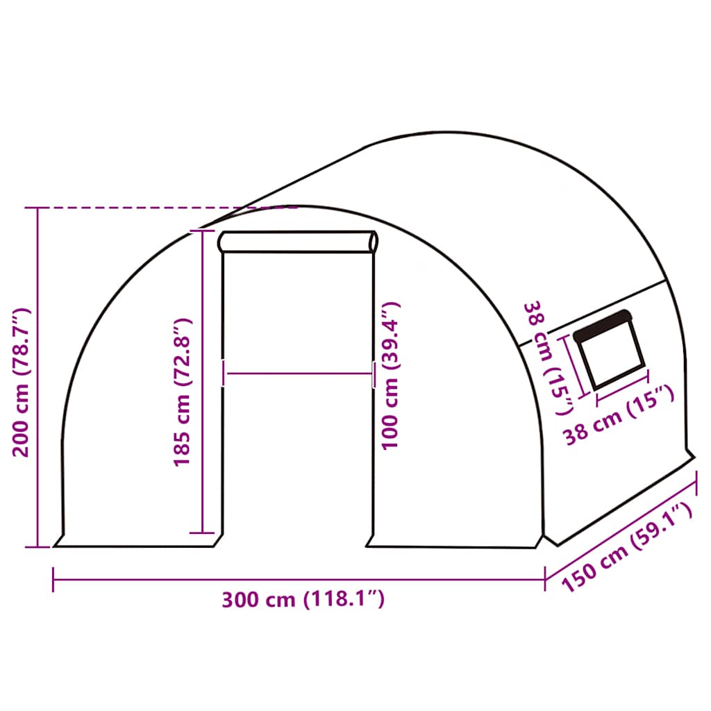 Couverture de remplacement serre (4,5 m²) 3x1,5x2 m Transparent vidaXL - 3