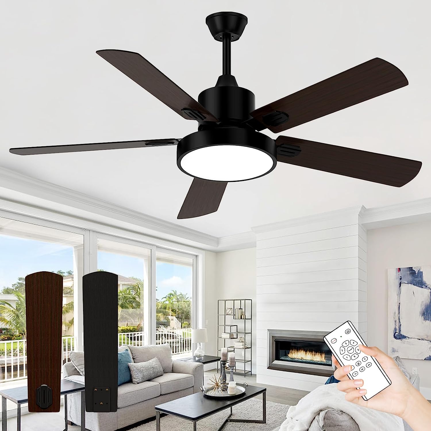 Oniissy Télécommande pour ventilateur de plafond, contrôleur à intensité variable, accessoires pilotes, télécommande, minuterie de ventilateur de plafond