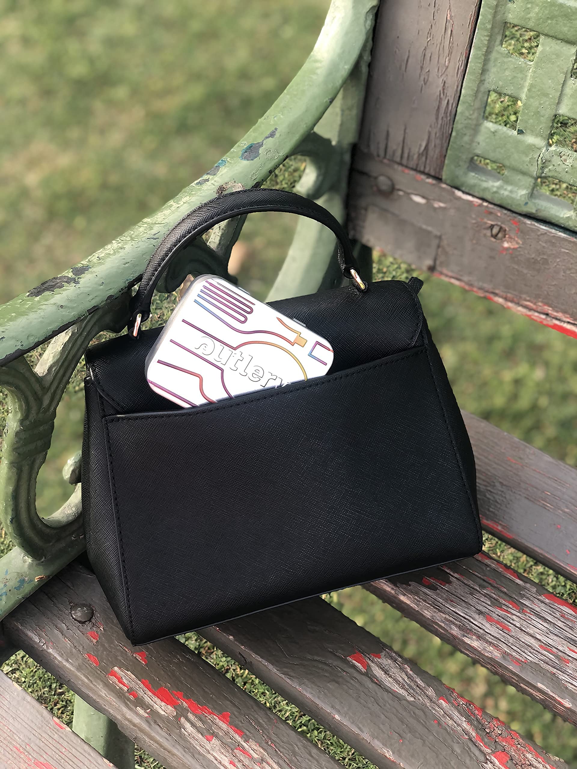 Set Posate Da Viaggio Outlery In Acciaio Inox - Argento, Con Custodia, Per Campeggio E Escursioni - Foto 12