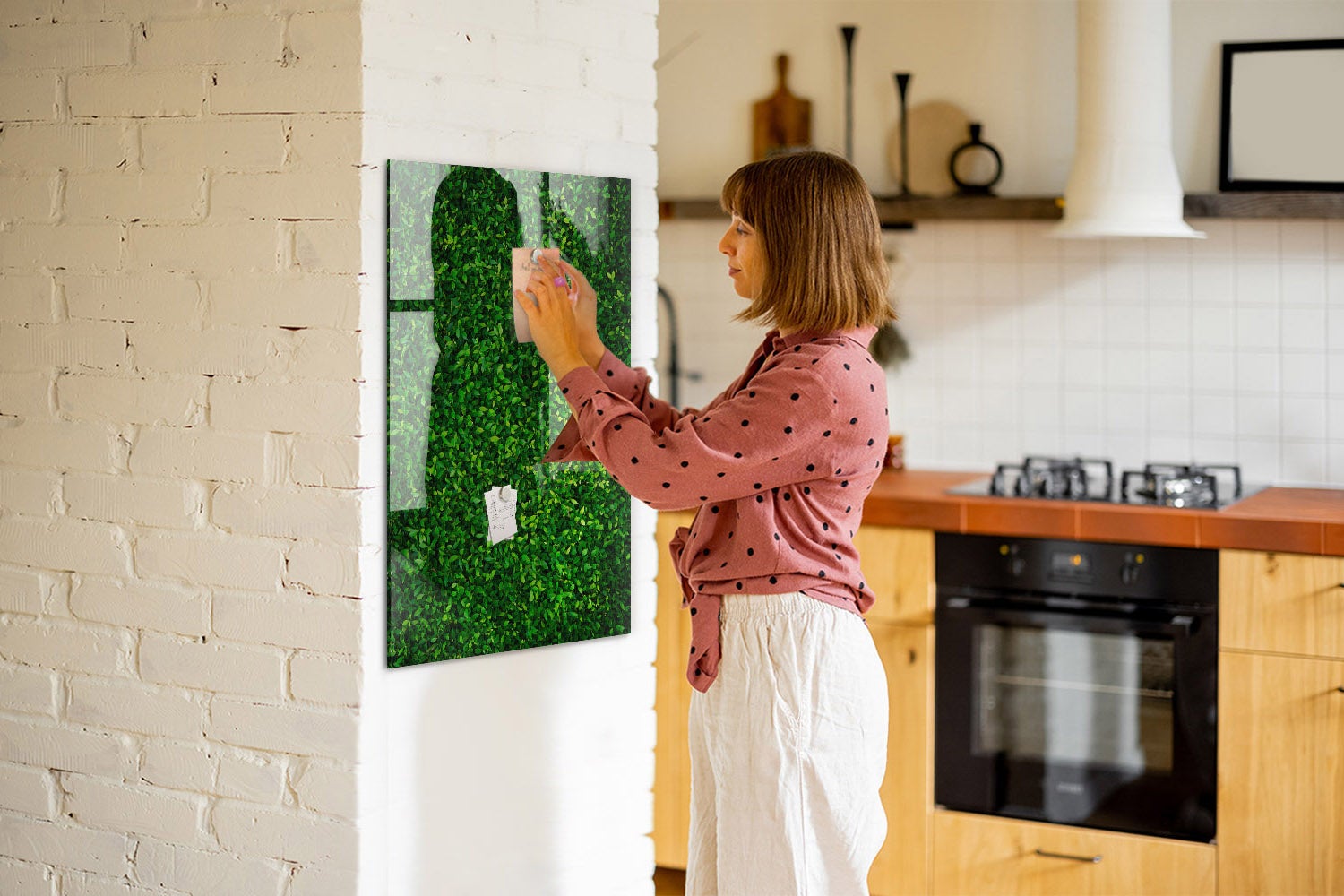 Tableau magnétique mural, Tulup - 60x90 cm - Clôture feuillage, 5 aimants, une éponge, un marqueur blanc - 6