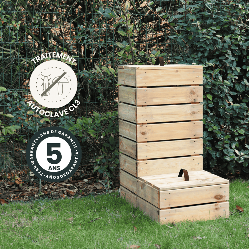 Composteur en bois traité 40 x 60 x 81 cm Alto - 3