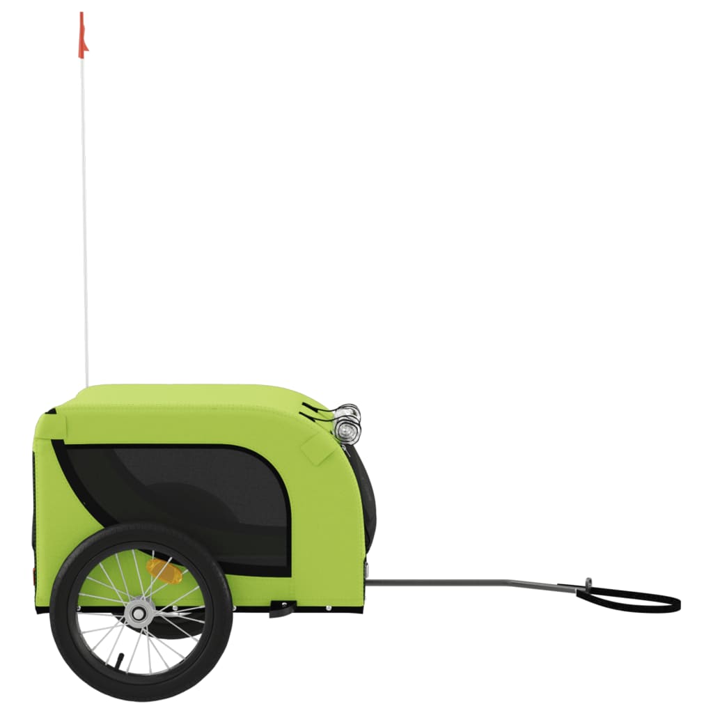 vidaXL Remorque de vélo pour animaux de compagnie vert et noir - 4