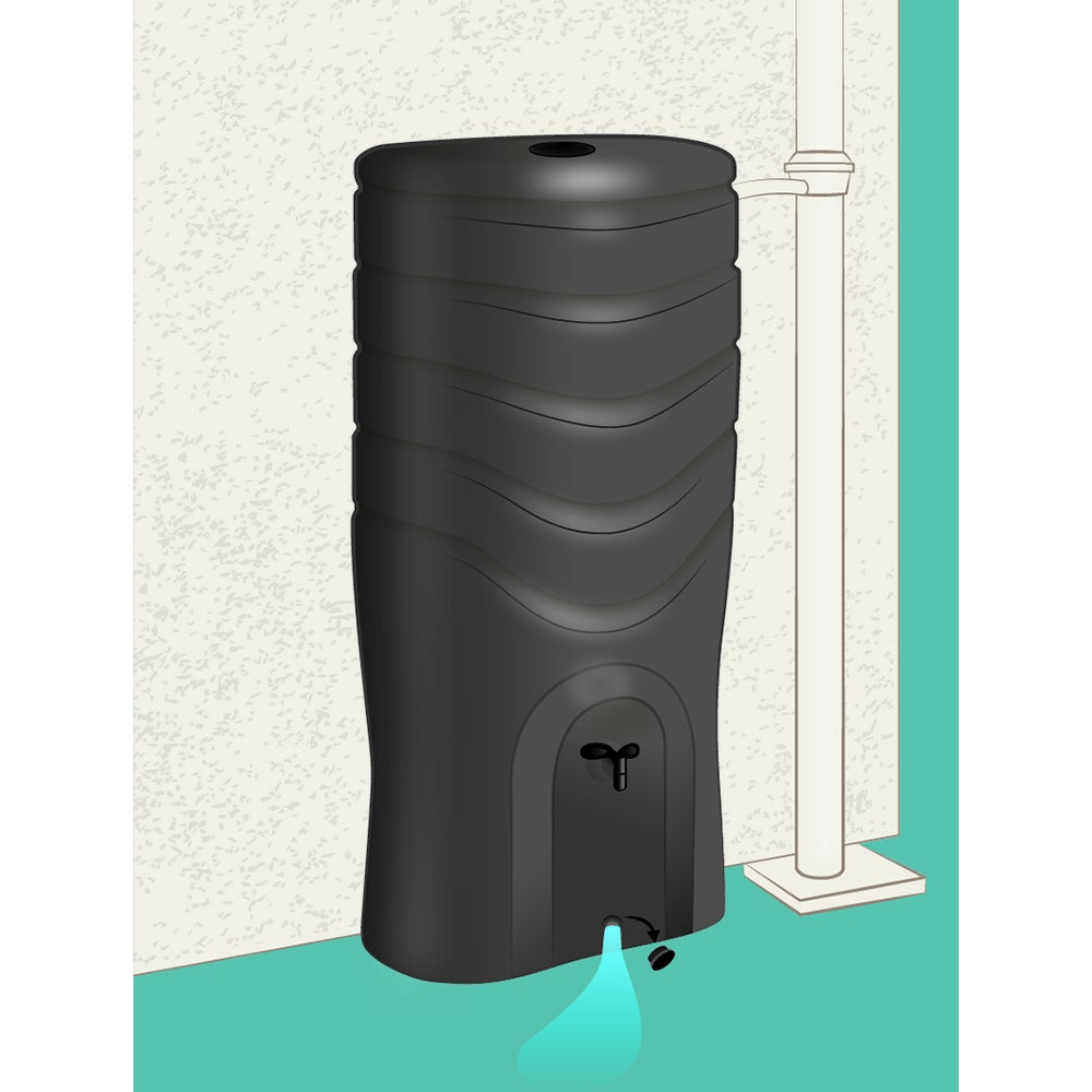 Récupérateur d'eau de pluie 350 L RECUP'O + Kit Collecteur - Coloris anthracite - Eda - 4