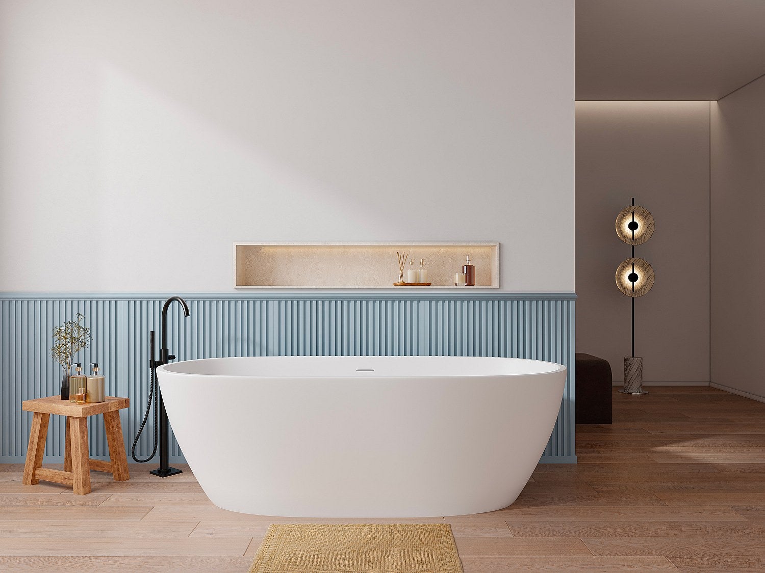 Wanna wolnostojąca biała - 217 l - Akryl - 180 x 75 x 57 cm - SAROFA