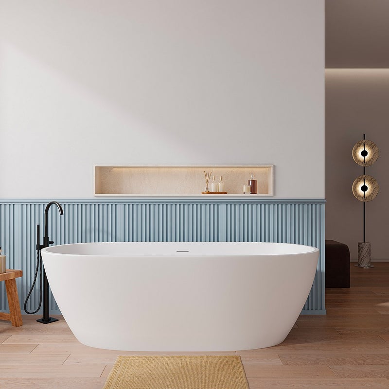 Wanna wolnostojąca biała - 217 l - Akryl - 180 x 75 x 57 cm - SAROFA