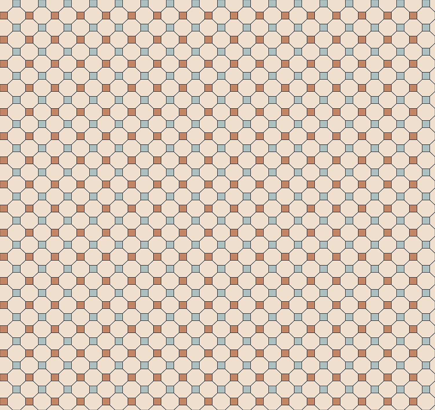 Tapeta diamenty beżowym,terakotaIniebieskim - 53 cm x 10 m - SANDERS &amp; SANDERS