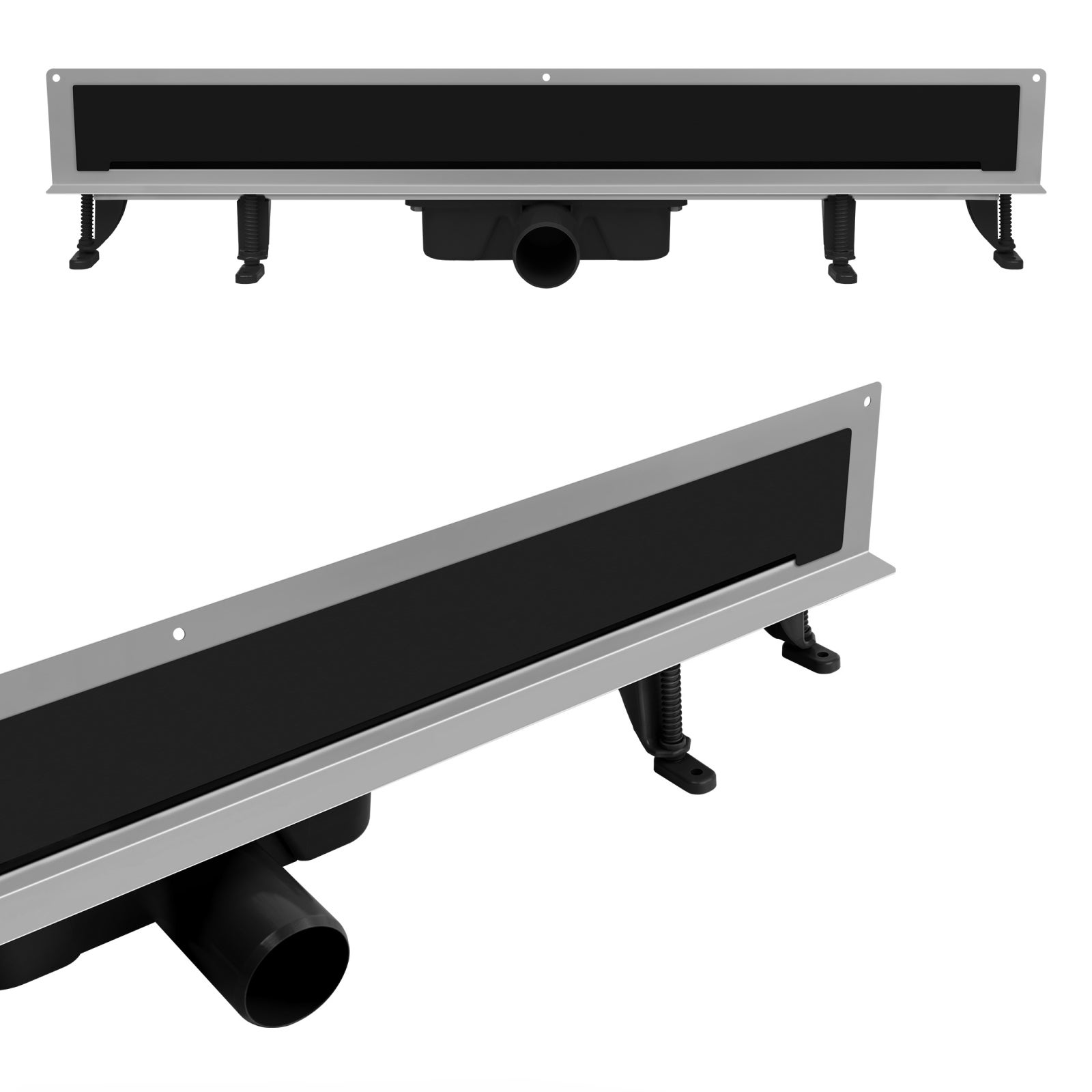 Odpływ liniowy ścienny Vogi ruszt czarny 80 cm stalowy 1 szt.