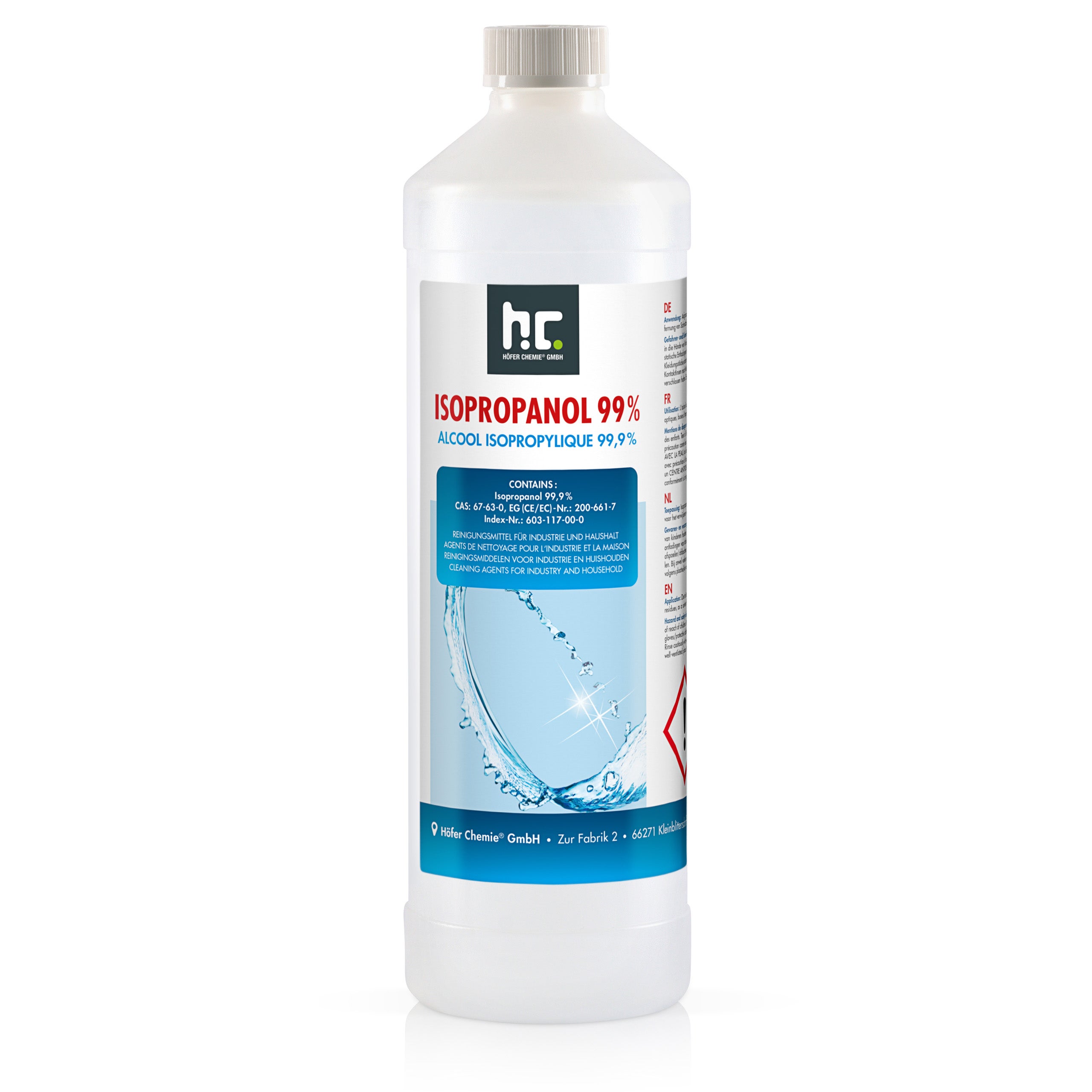 Alcool Isopropylique 99,9% EP/USP Grade - Bidon De 10 Litres, Qualité Laboratoire, Fabrication France