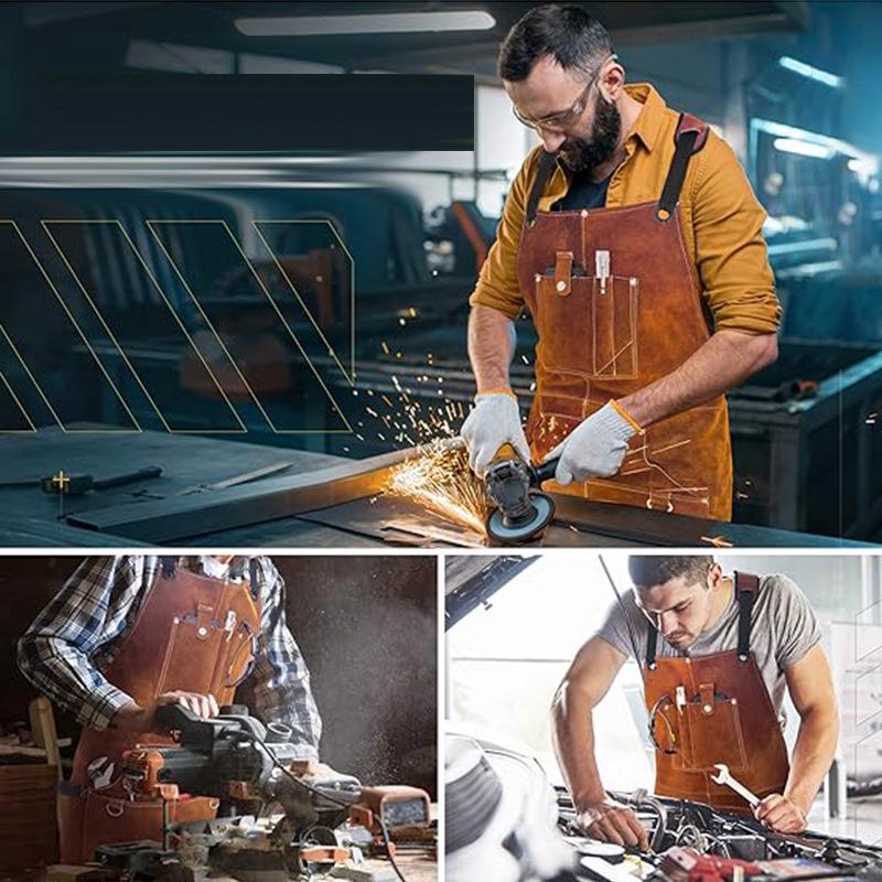 Tablier de travail du bois robuste pour hommes avec poches à outils pour menuisiers, forgerons, charpentiers - 4