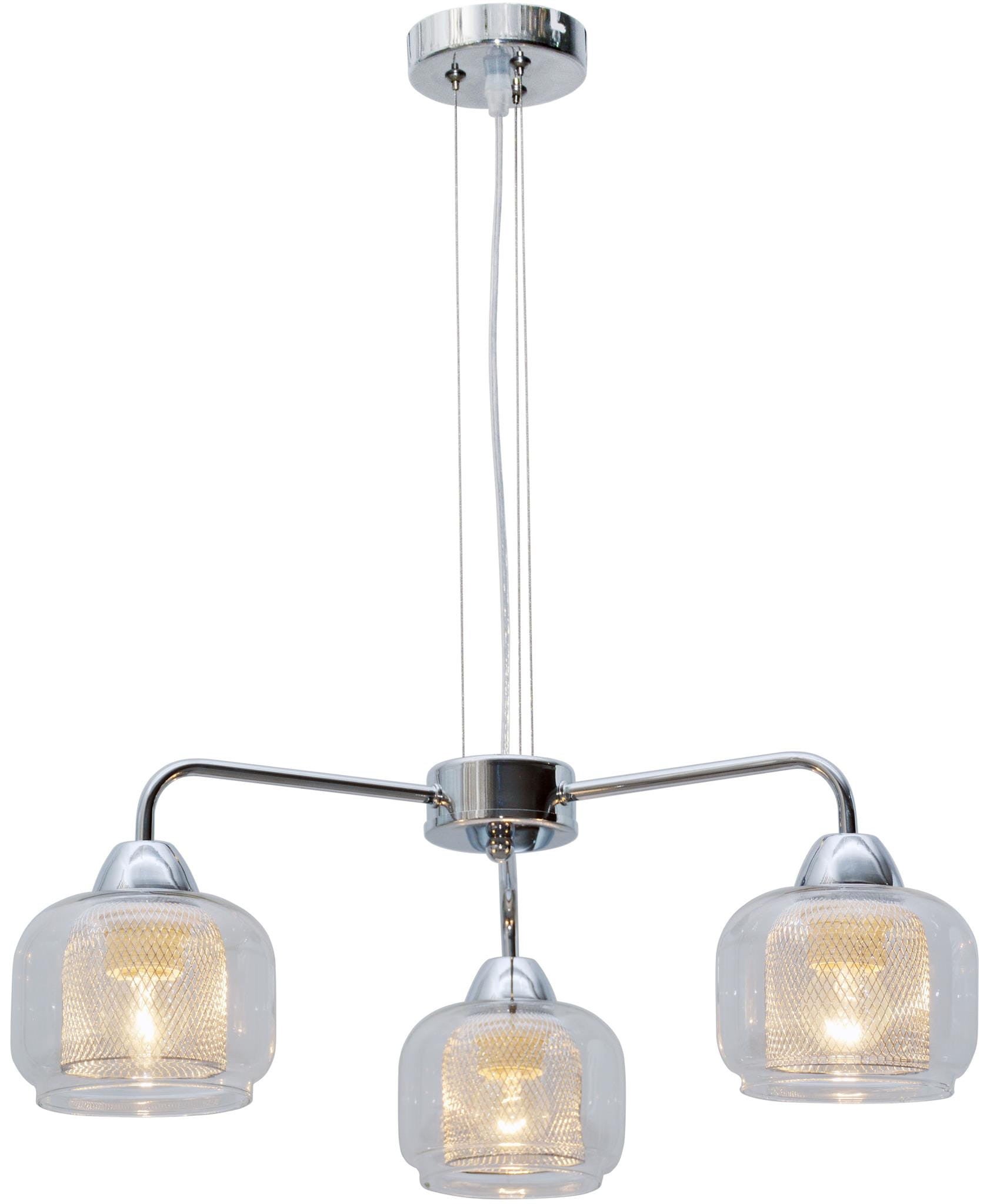 Lampa wisząca Ray chromowana-przezroczysta 3xE14x40W wym: 102 x 56 x 56 cm szkło Candellux