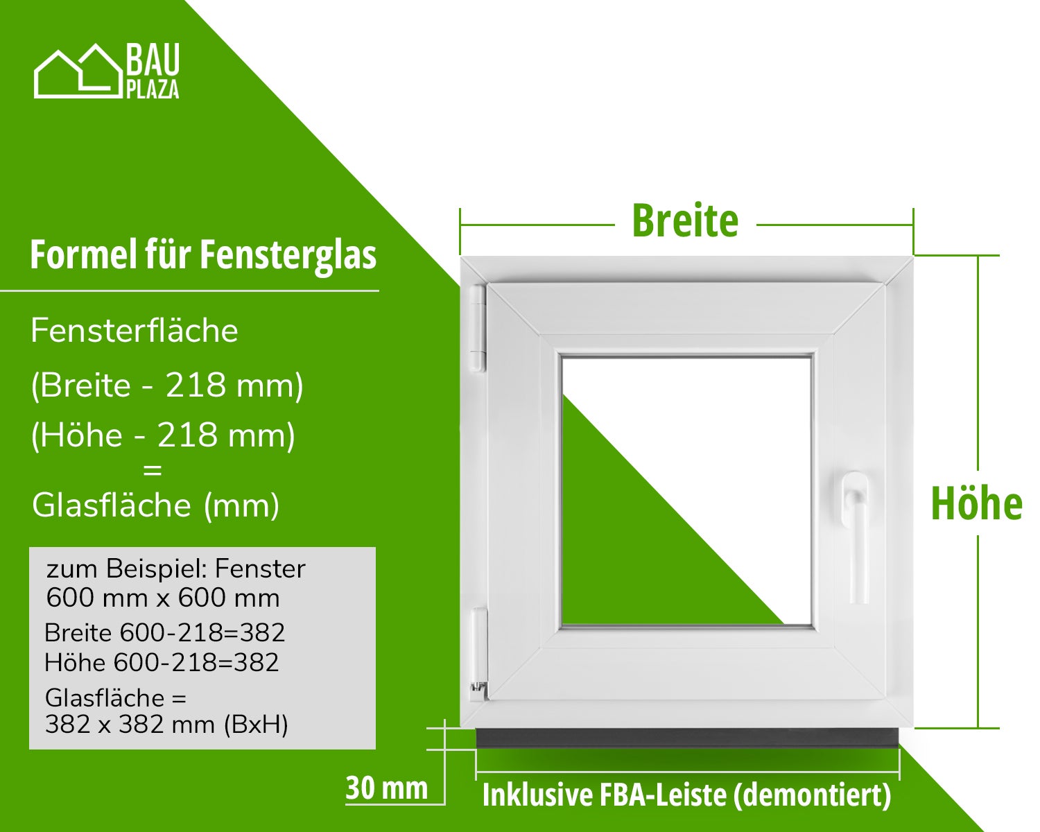 BauPLAZA - Janela PVC LARGURA x ALTURA 1200 x 1200 mm 120 x 120 cm Esquerda BRANCA Vidro Transparente - Vidro Triplo Oscilobatente - 2