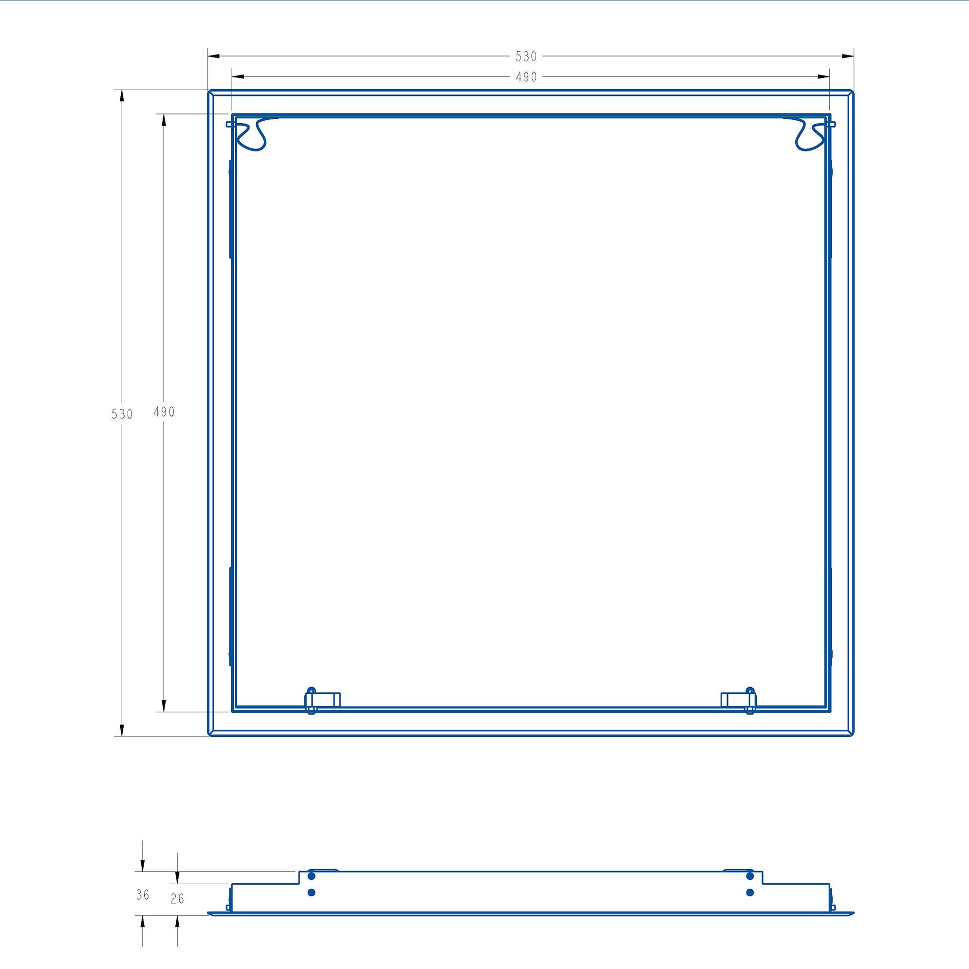 Trappe de visite encastrable 500x500 mm en acier galvanisé, finition blanche avec ouverture/fermeture par pression NOYON & THIEBAULT - 5