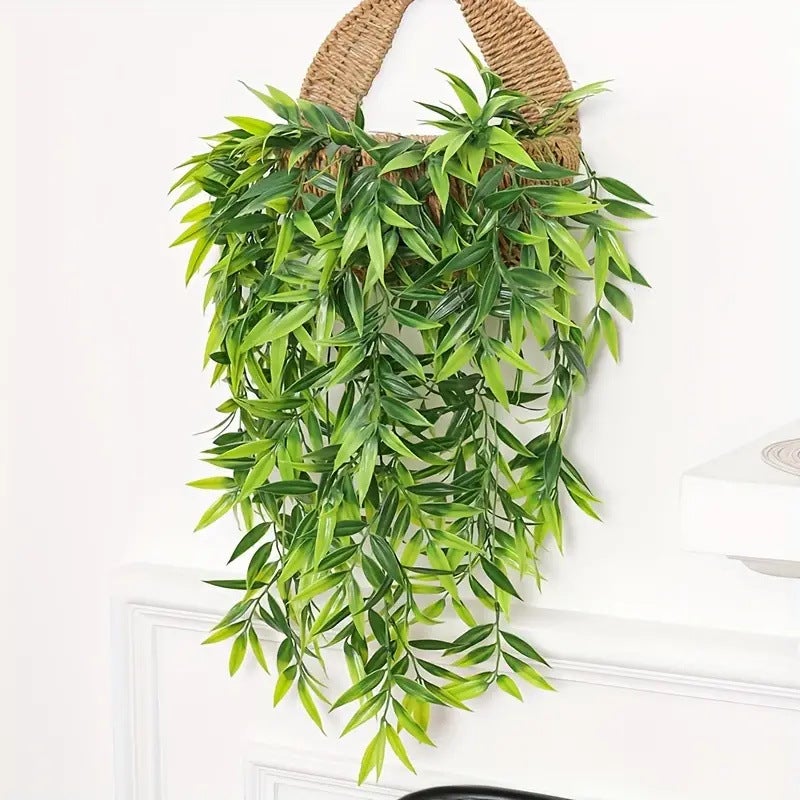 4 plantas colgantes artificiales de 79 cm, resistentes a los rayos UV, realistas, con hojas colgantes artificiales para el hogar y el exterior. - 5