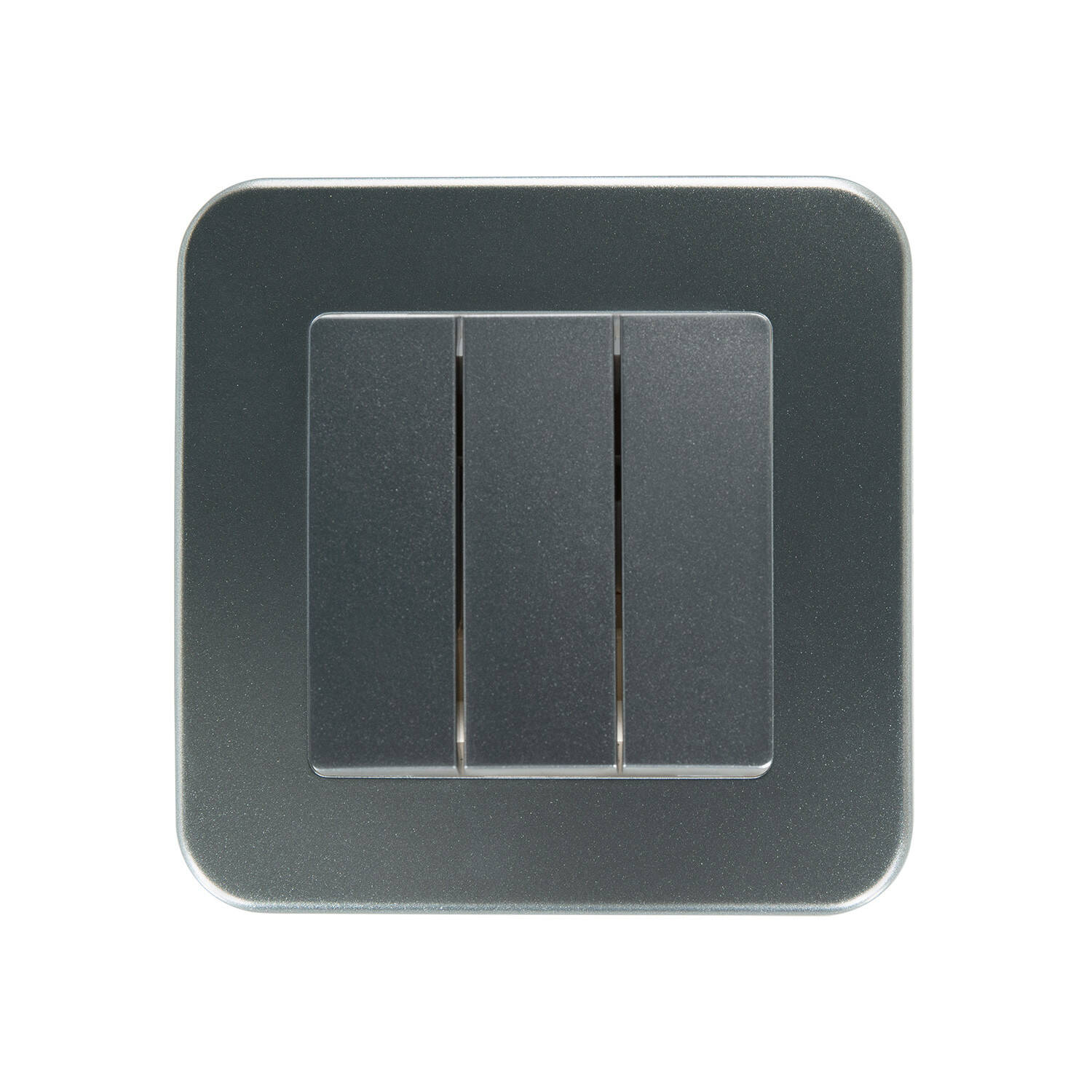 Interrupteur Triple - Encastré - Argent - 3 Leviers - 71x71mm