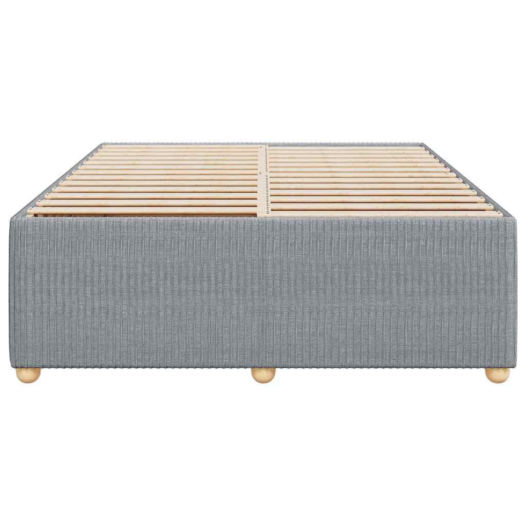 Cadre de lit sans matelas, en tissu, gris clair, pour la chambre, 140 × 200 cm - 4