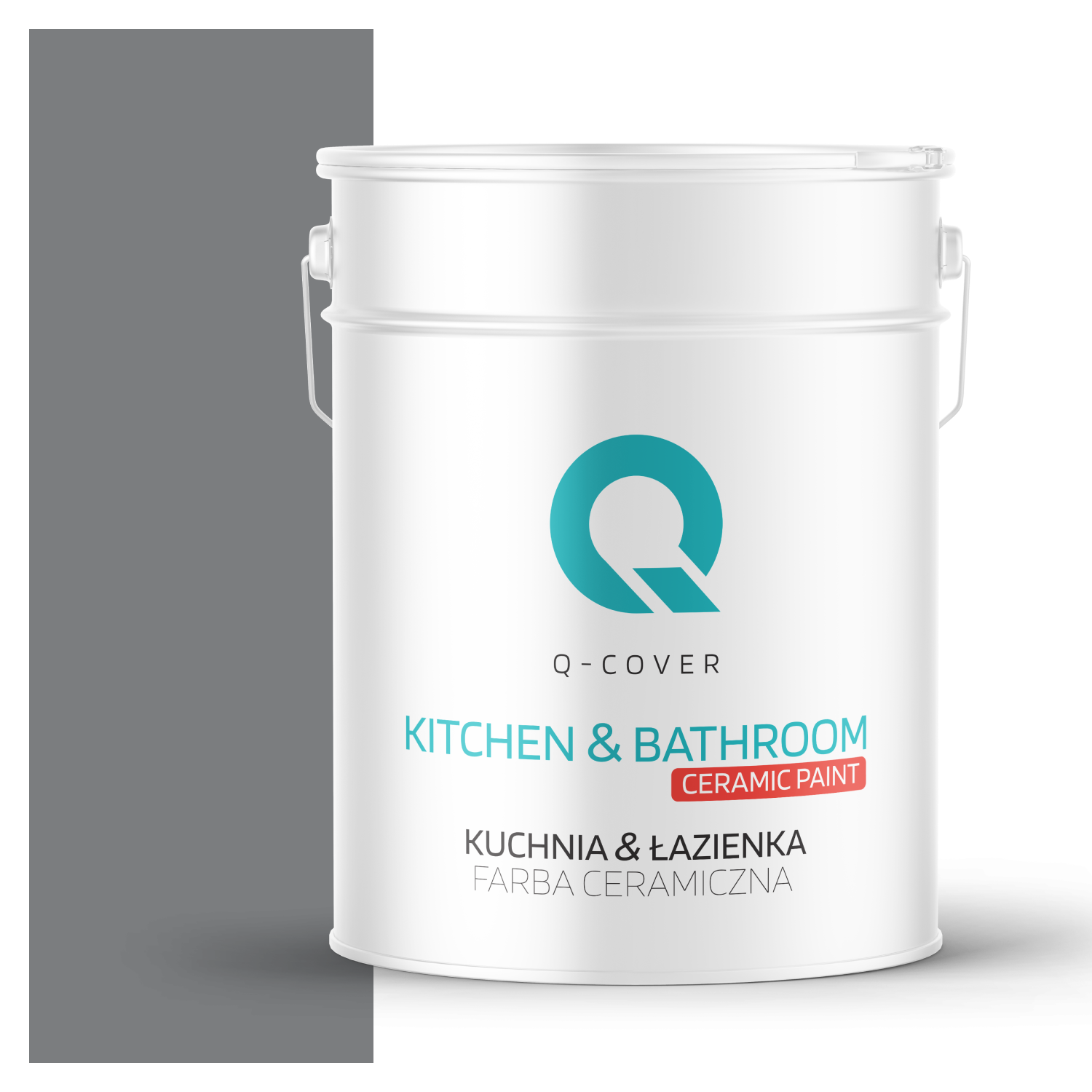 Farba Ceramiczna Kuchnia &amp; Łazienka Q-Cover Szary ciemny H1020 Głęboki Mat 10L