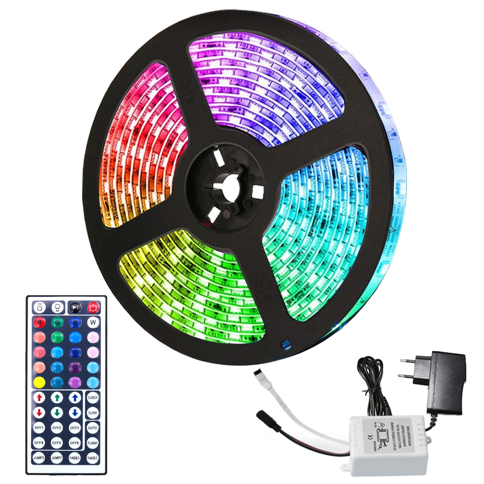 Linkable Led Multi Color 4M 120LEDs LED Tira de luz LED Cinta 5050 RGB Luces brillantes ...